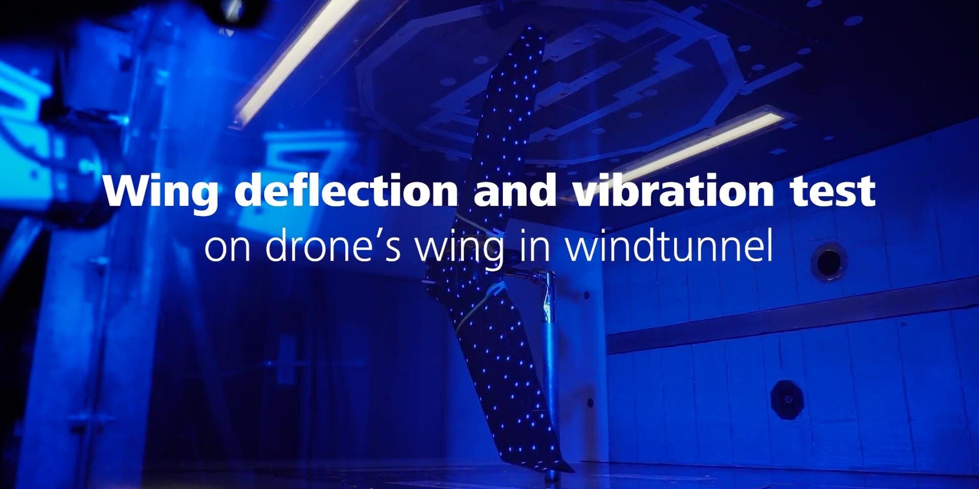 Wing Deflection and Vibration Test on a Drone's Wing in a Windtunnel 